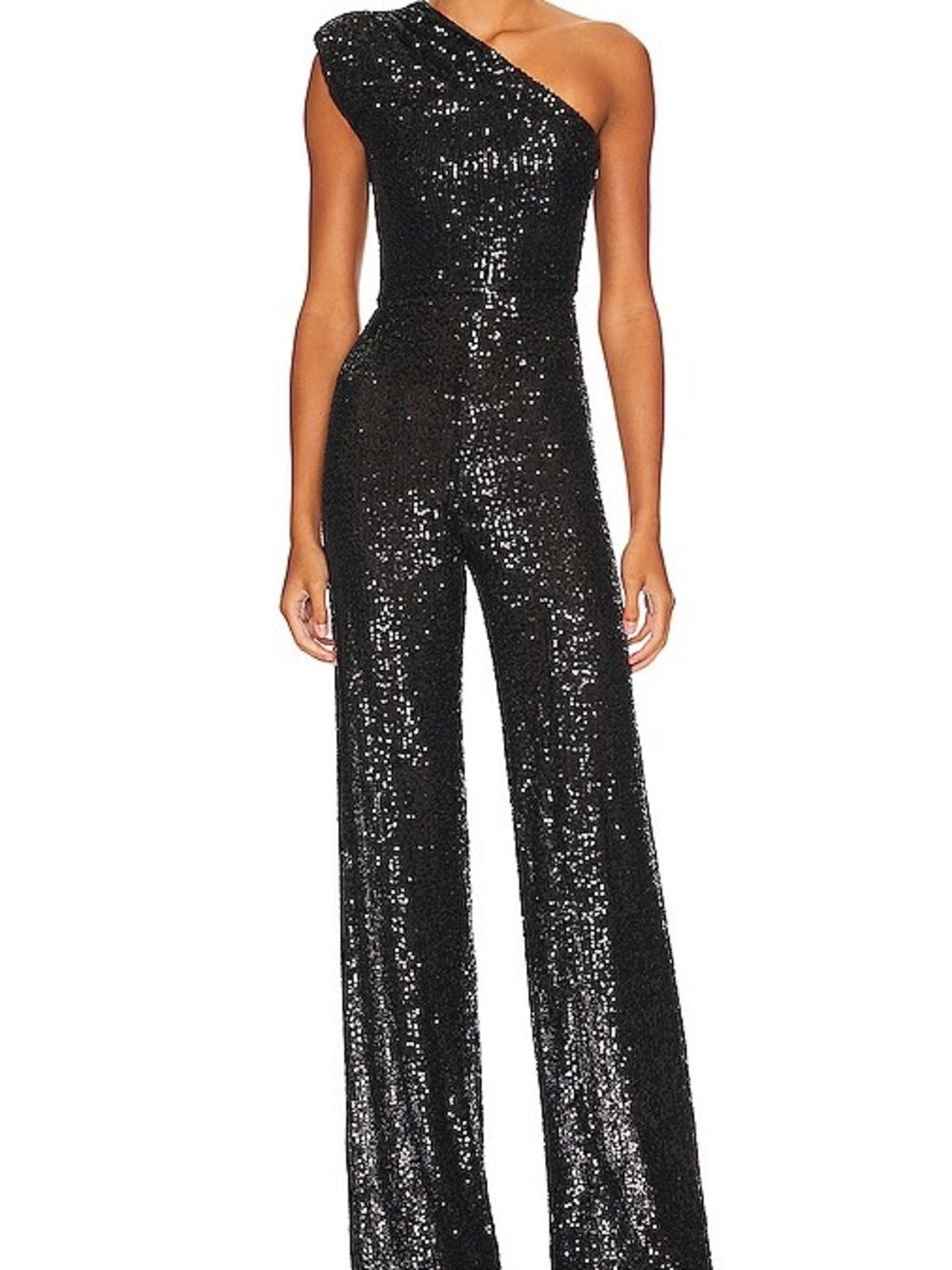 Nookie Black Sequin Jumpsuit XS Wide Leg Formal Evening Party Glam NWT